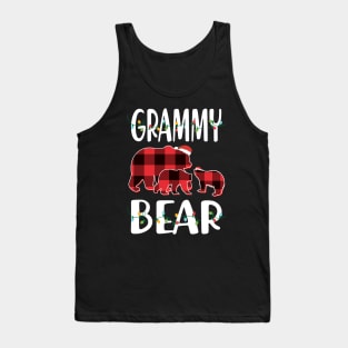 Grammy Bear Red Plaid Christmas Pajama Matching Family Gift Tank Top